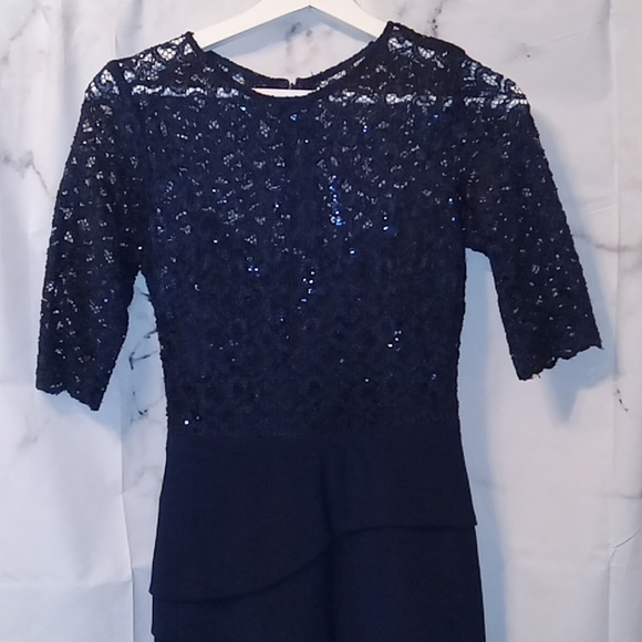 Betsy & Adam black/blue dress 4P - Picture 3 of 7